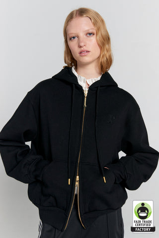 Runaway Scrawl Cropped Oversized Hoodie Black