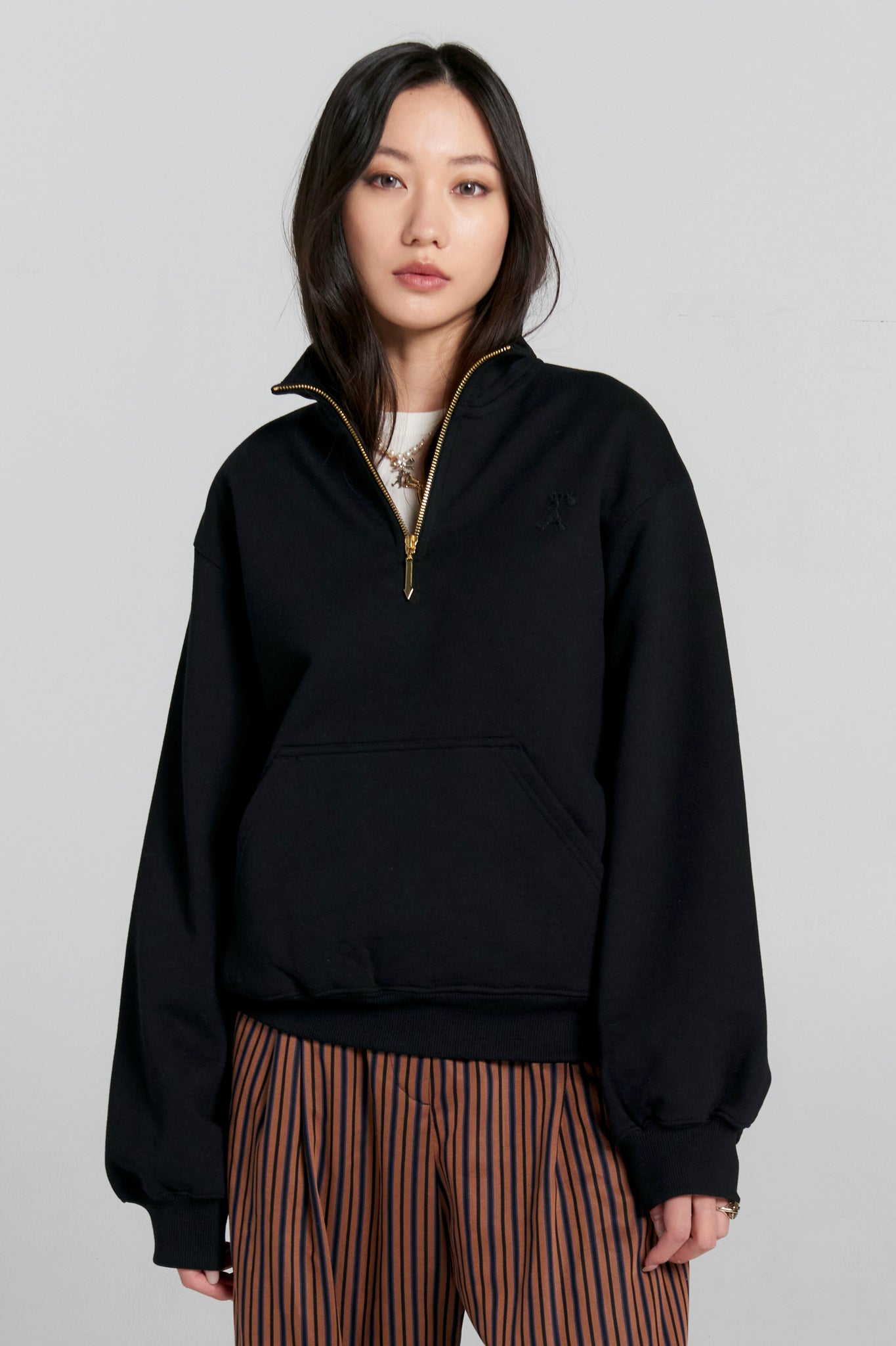 Runaway Scrawl Zip-Up Sweatshirt Black