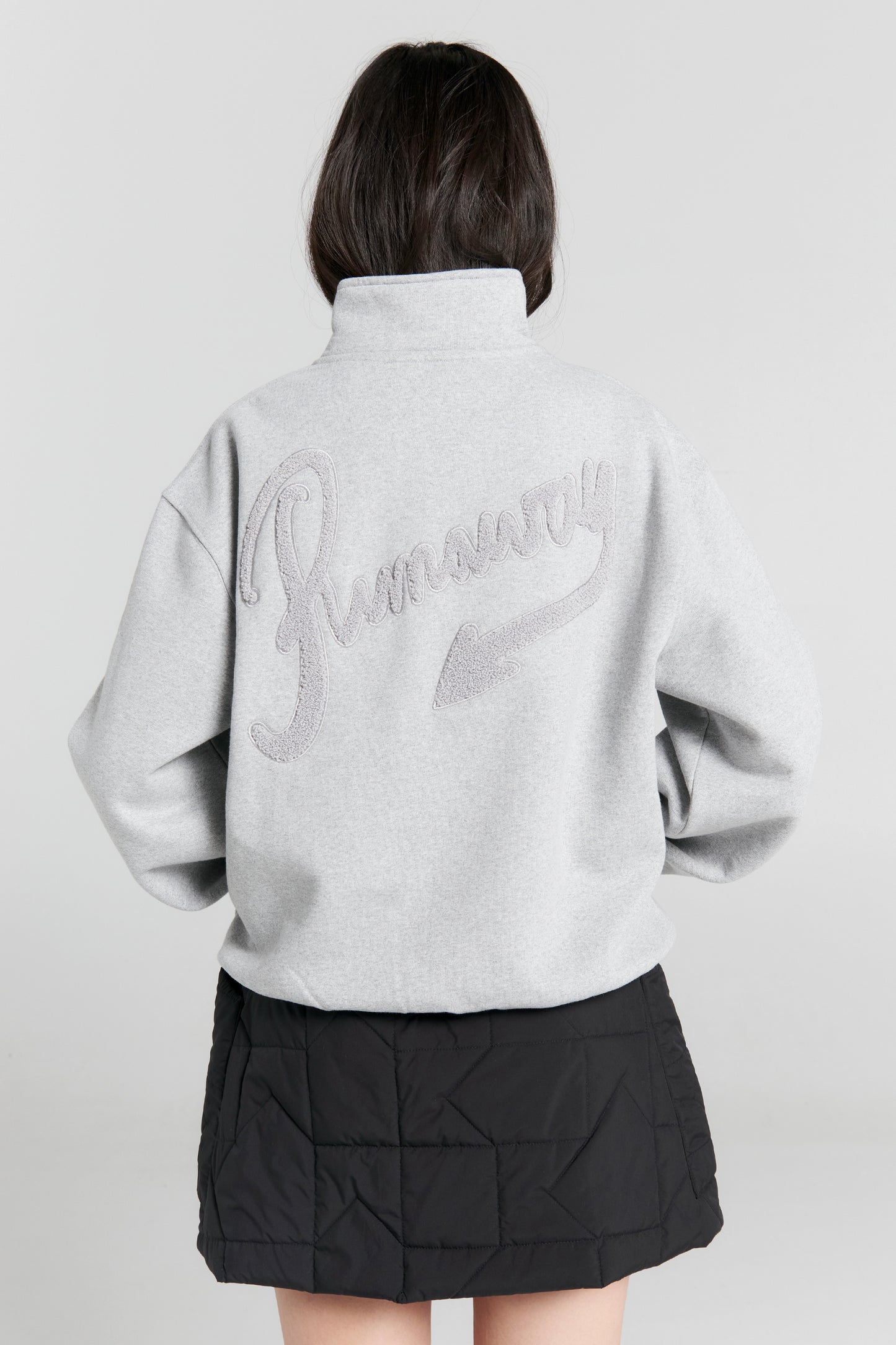 Runaway Scrawl Zip-Up Sweatshirt Grey Marle