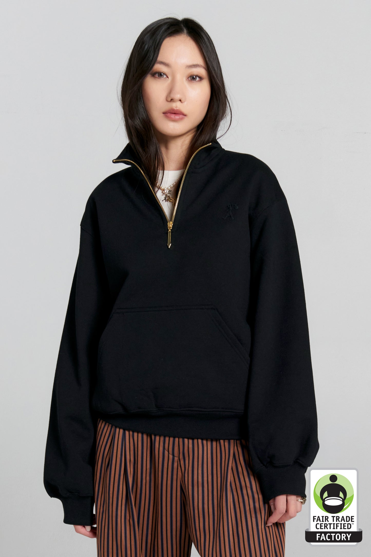 Runaway College Zip-Up Sweatshirt Black