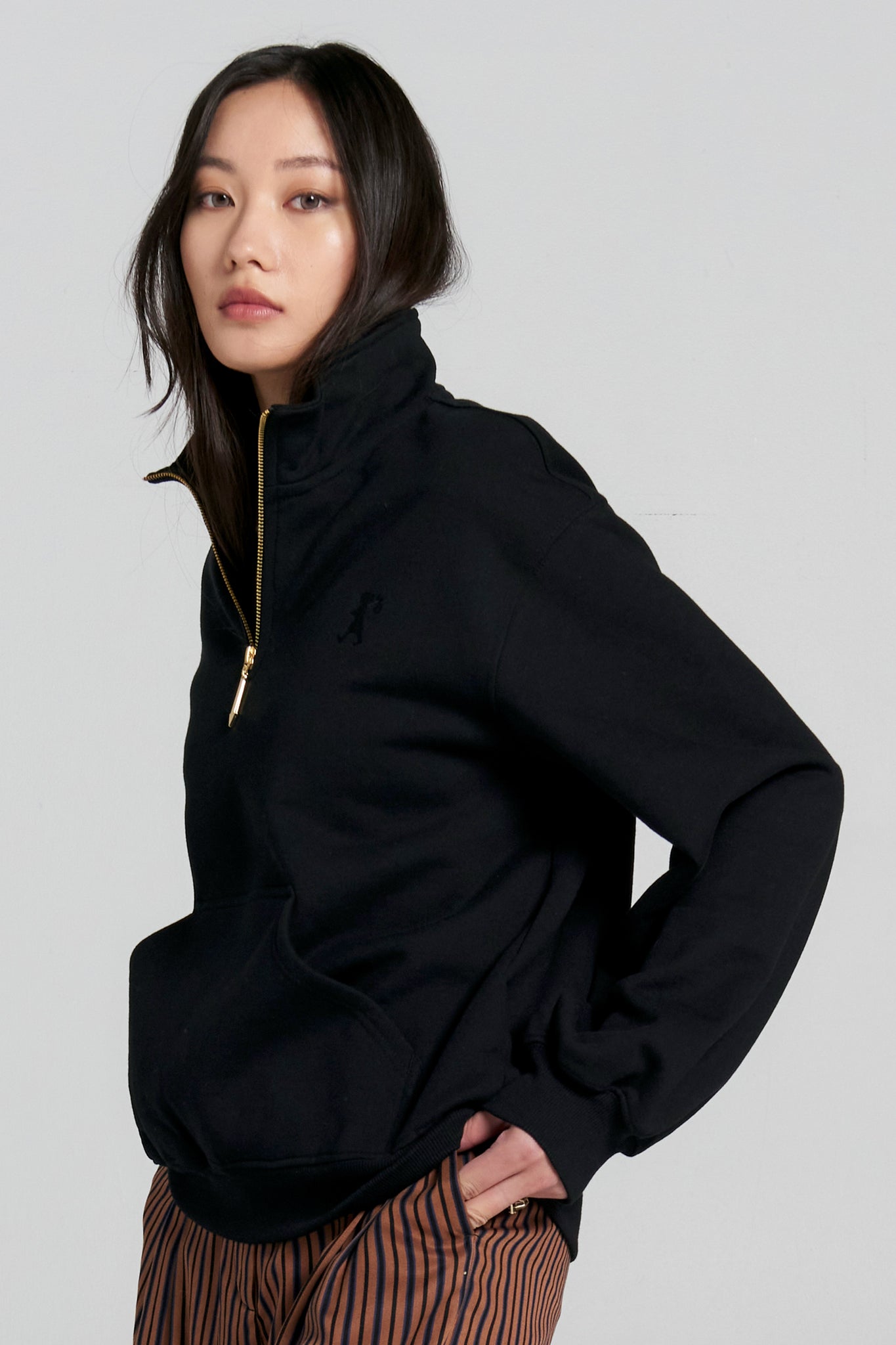 Runaway College Zip-Up Sweatshirt Black