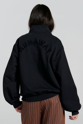 Runaway College Zip-Up Sweatshirt Black