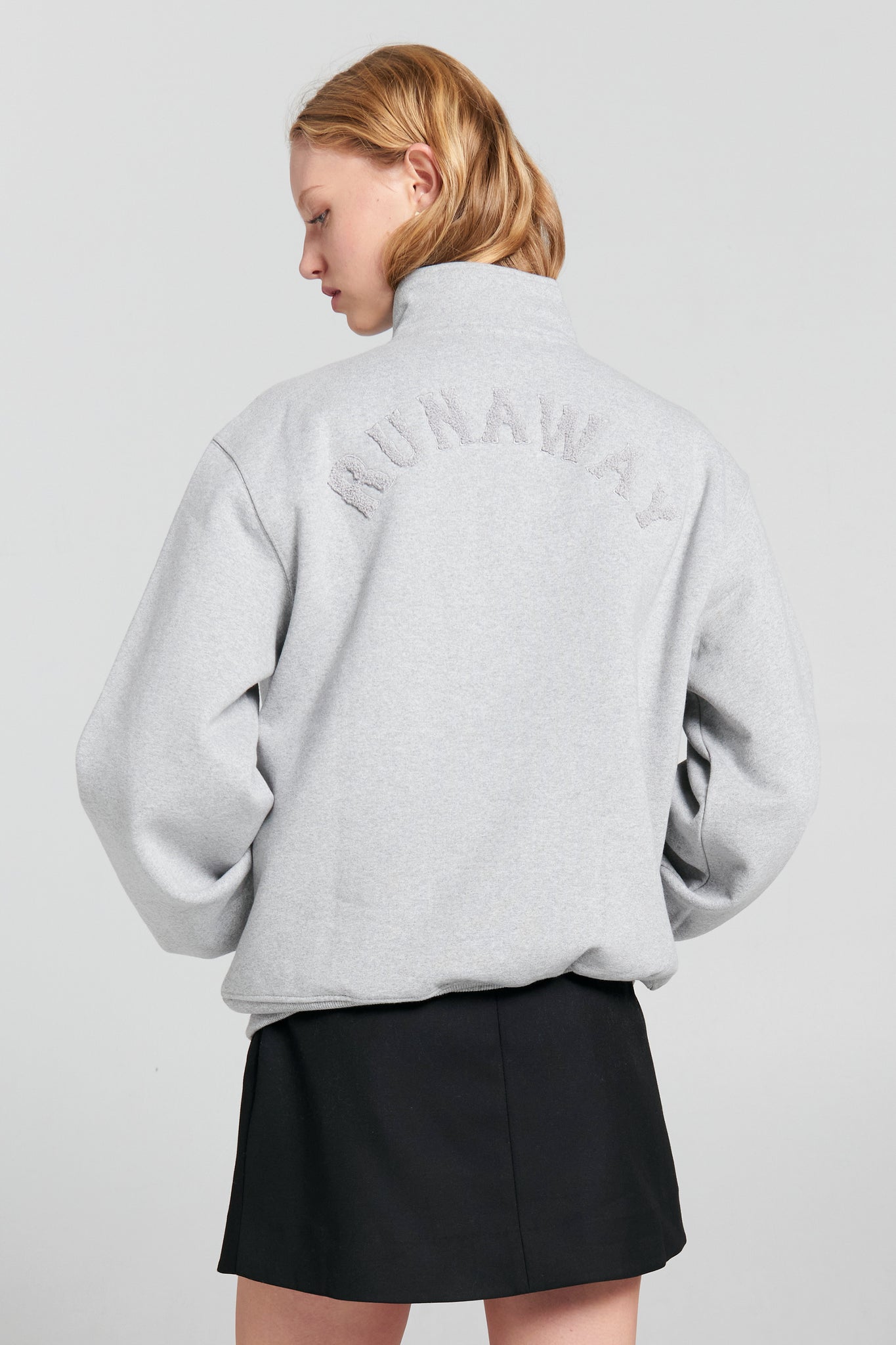 Runaway College Zip-Up Sweatshirt Grey Marle