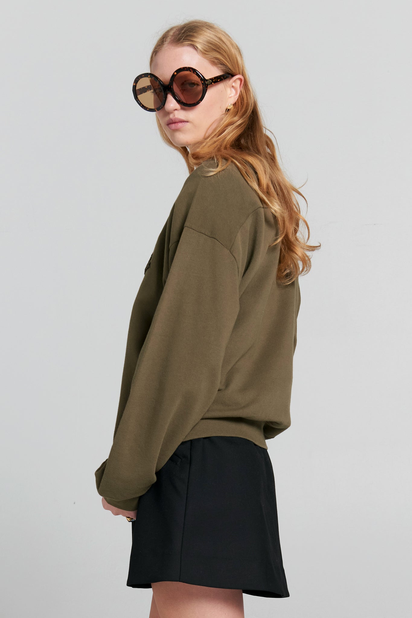 Runaway College Organic Cotton Crewneck Sweatshirt Hunter Green