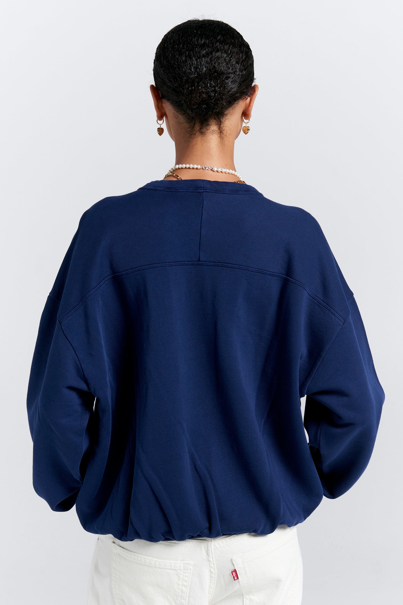 Runaway College Organic Cotton Crewneck Sweatshirt Navy