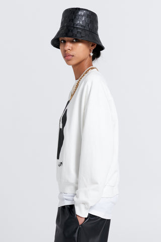 Keep Walkin' Organic Cotton Crewneck Sweatshirt Off-White