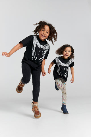 Mini Broken Pearls T-Shirt Black