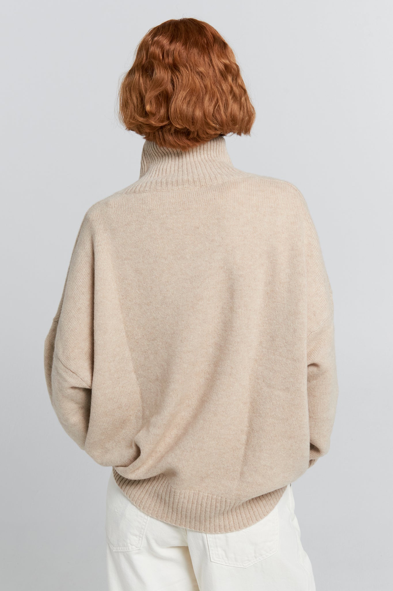 Carmen Oversized Turtleneck Sweater Stone Marle