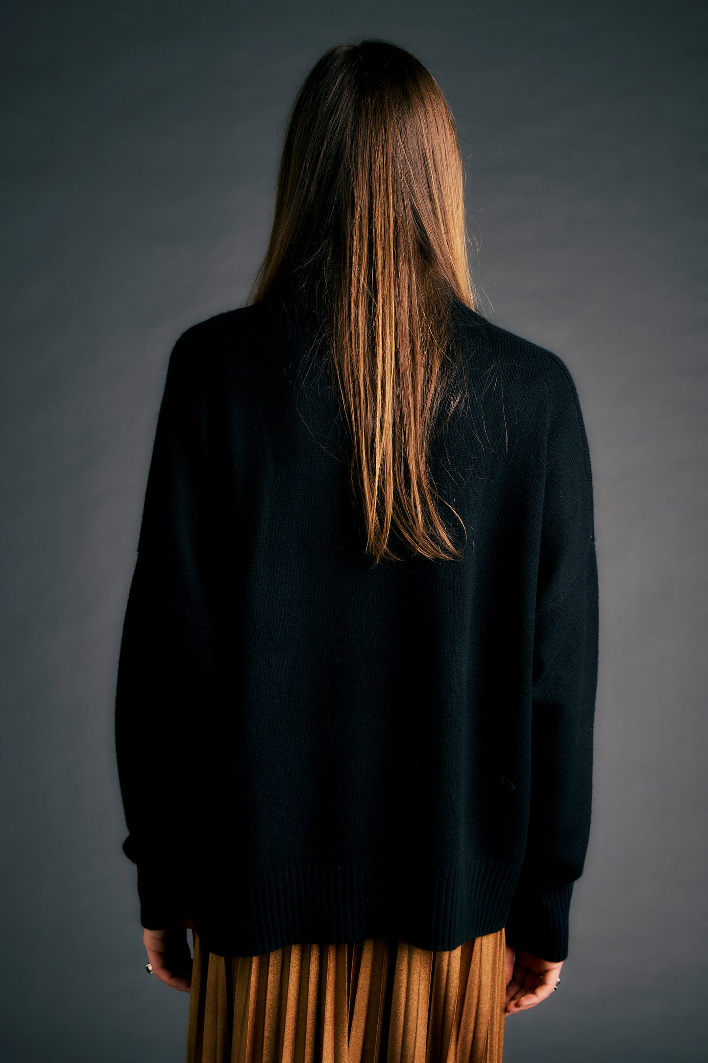 Carmen Oversized Turtleneck Sweater Black