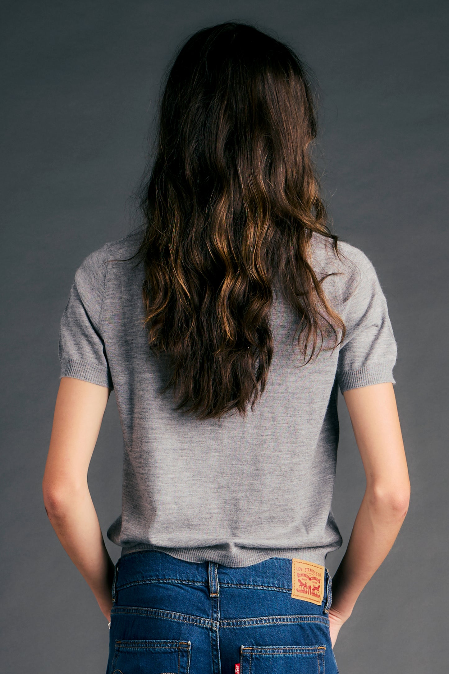 Fleur Cashmere T-Shirt Grey Marle