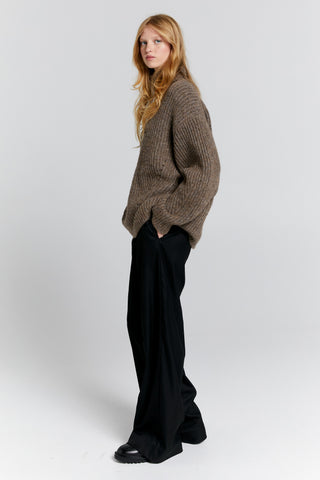 Funnel Neck Sweater Walnut