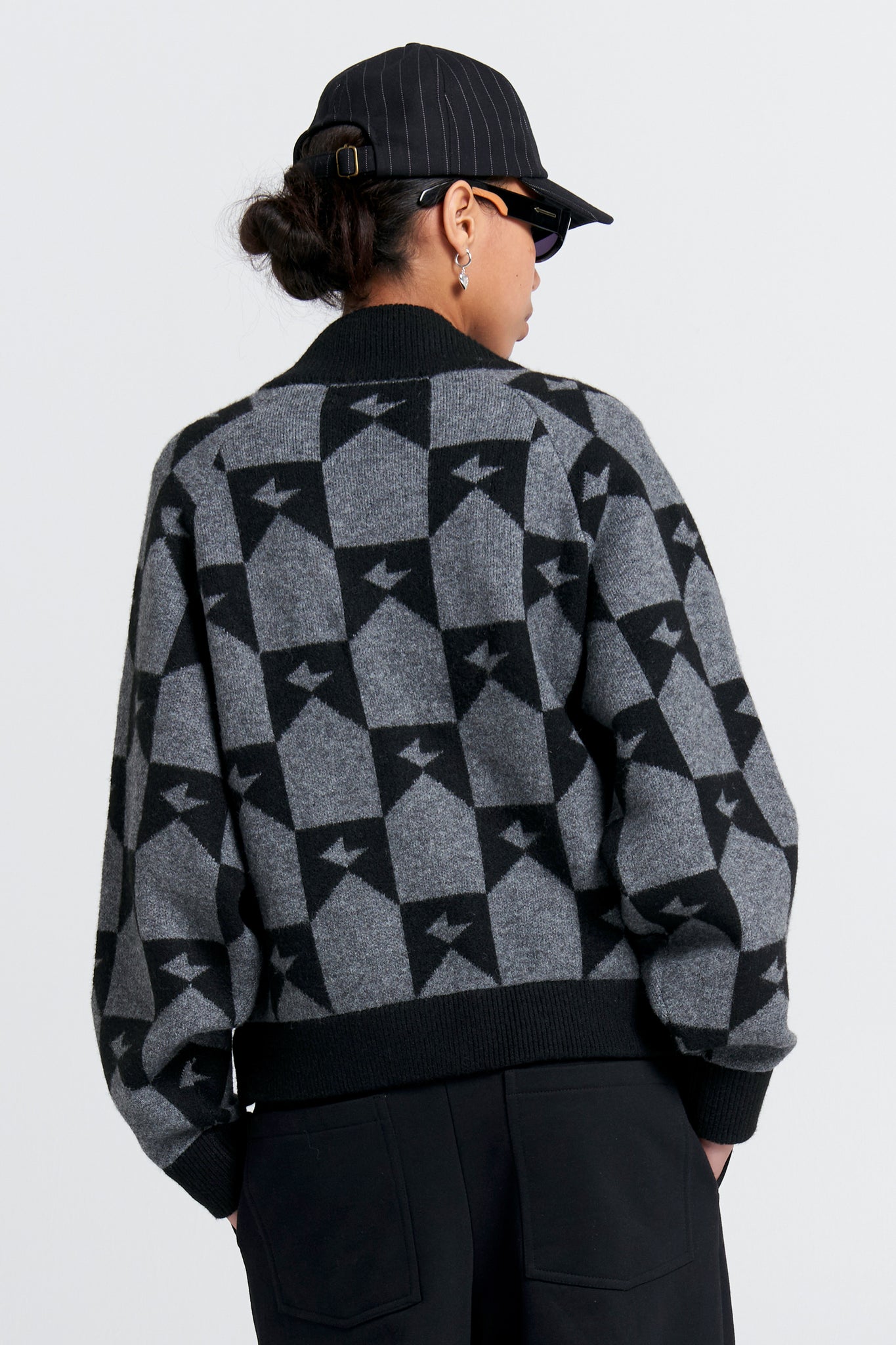 Monogram Knit Bomber Black