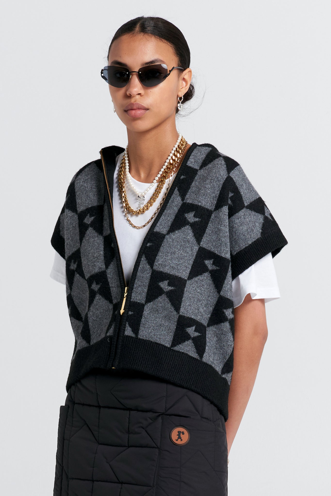 Monogram Knit Vest Black
