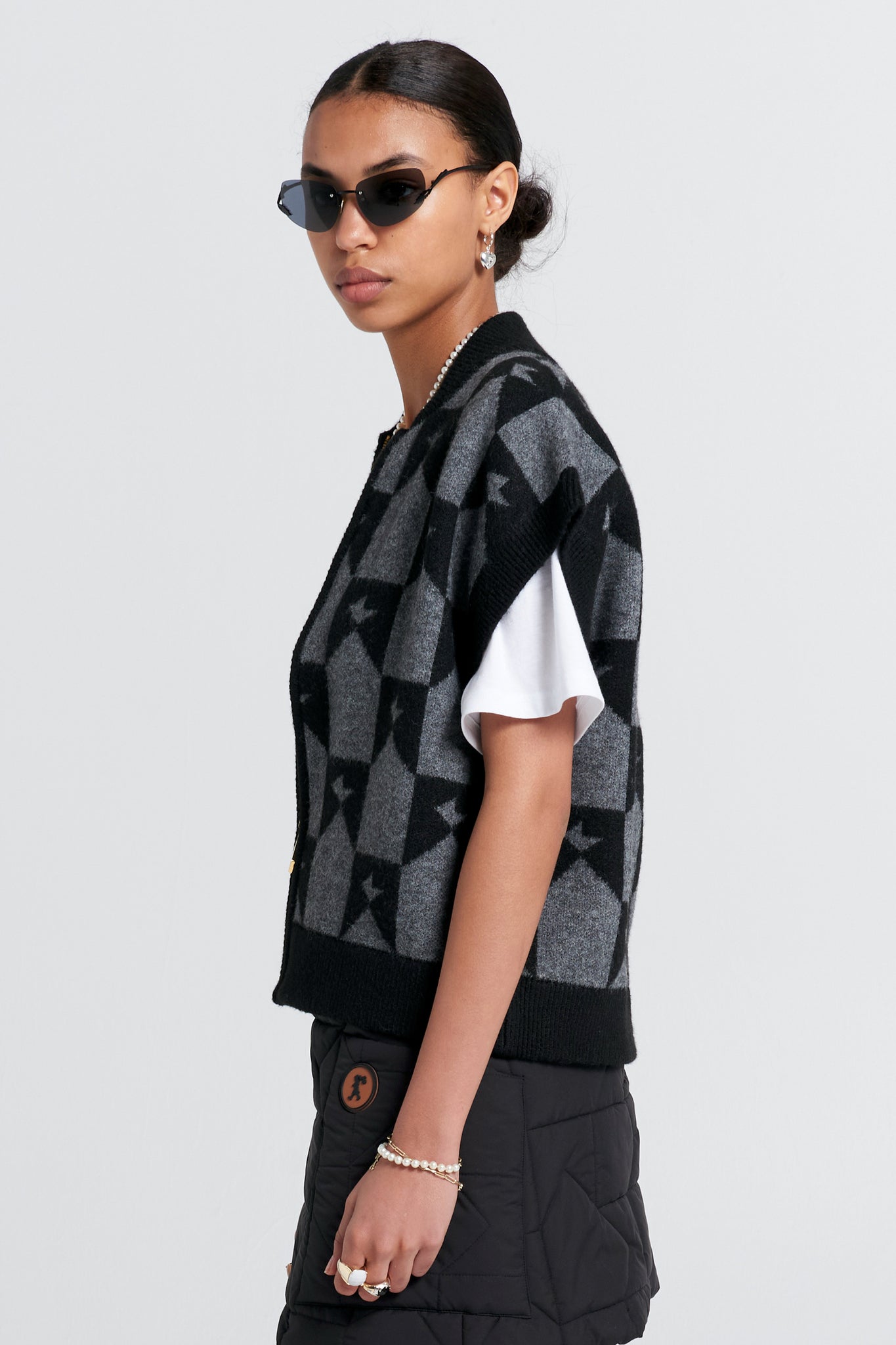Monogram Knit Vest Black