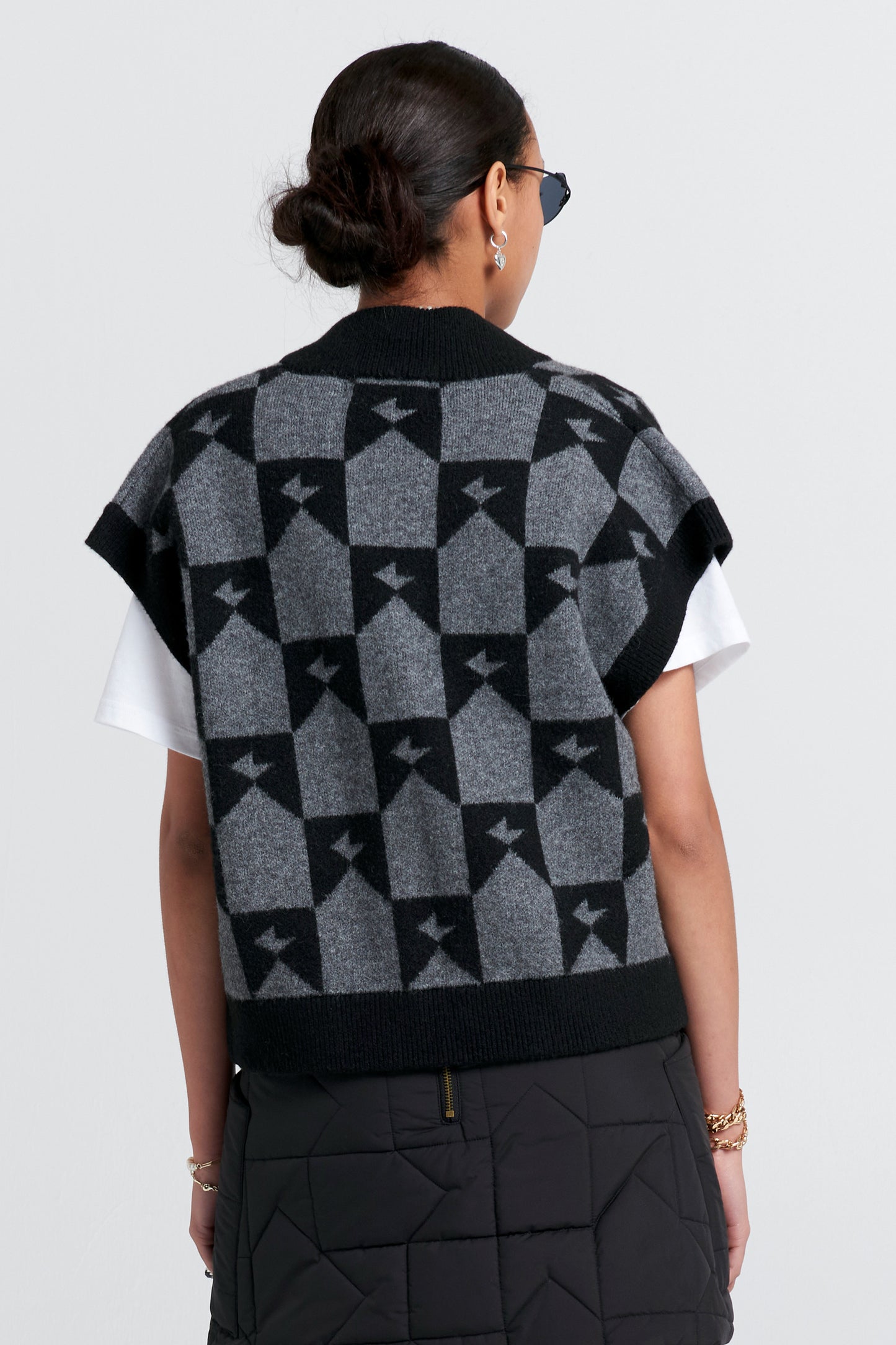 Monogram Knit Vest Black