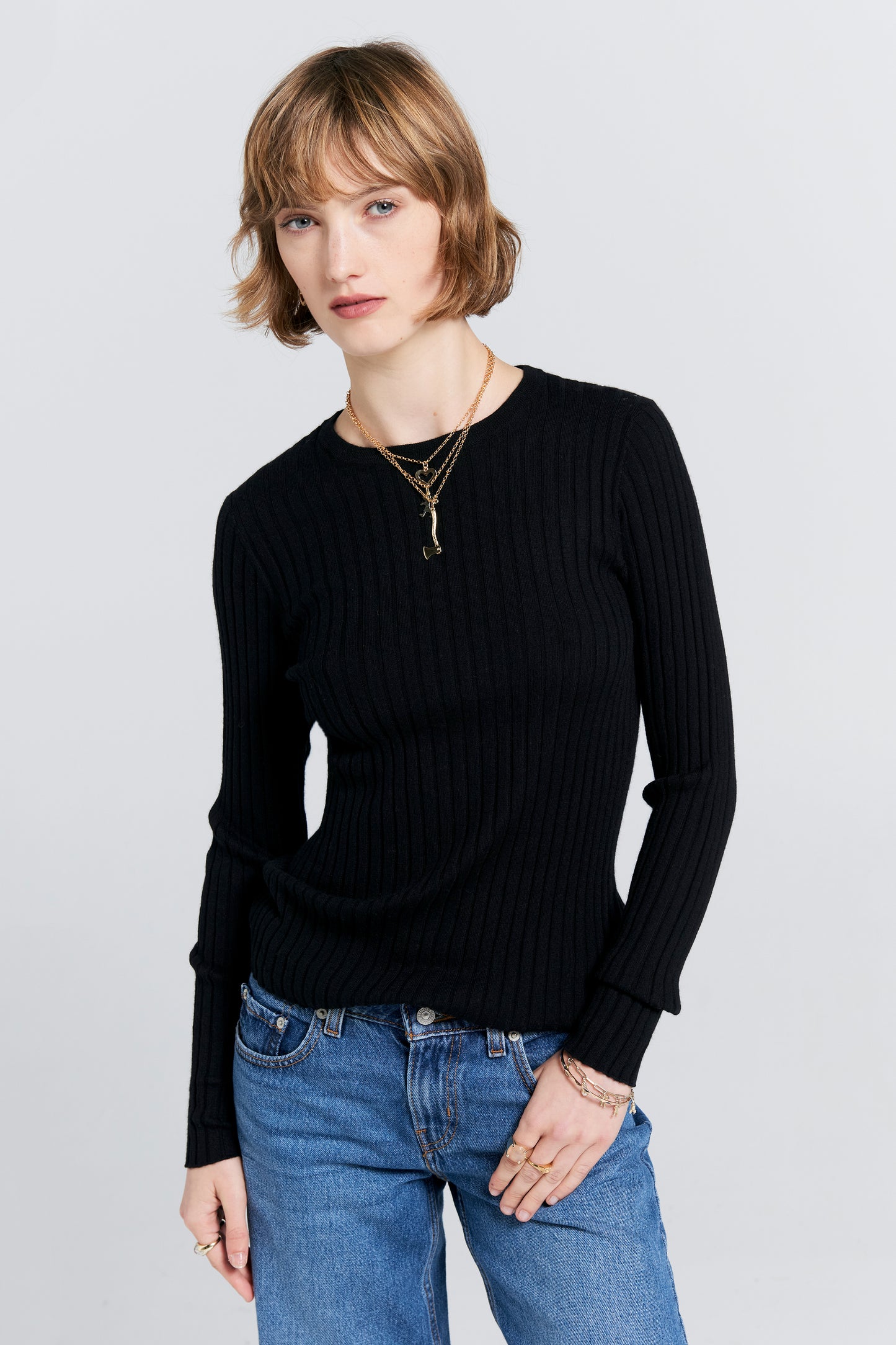 Dahlia Cashmere Long Sleeve Black