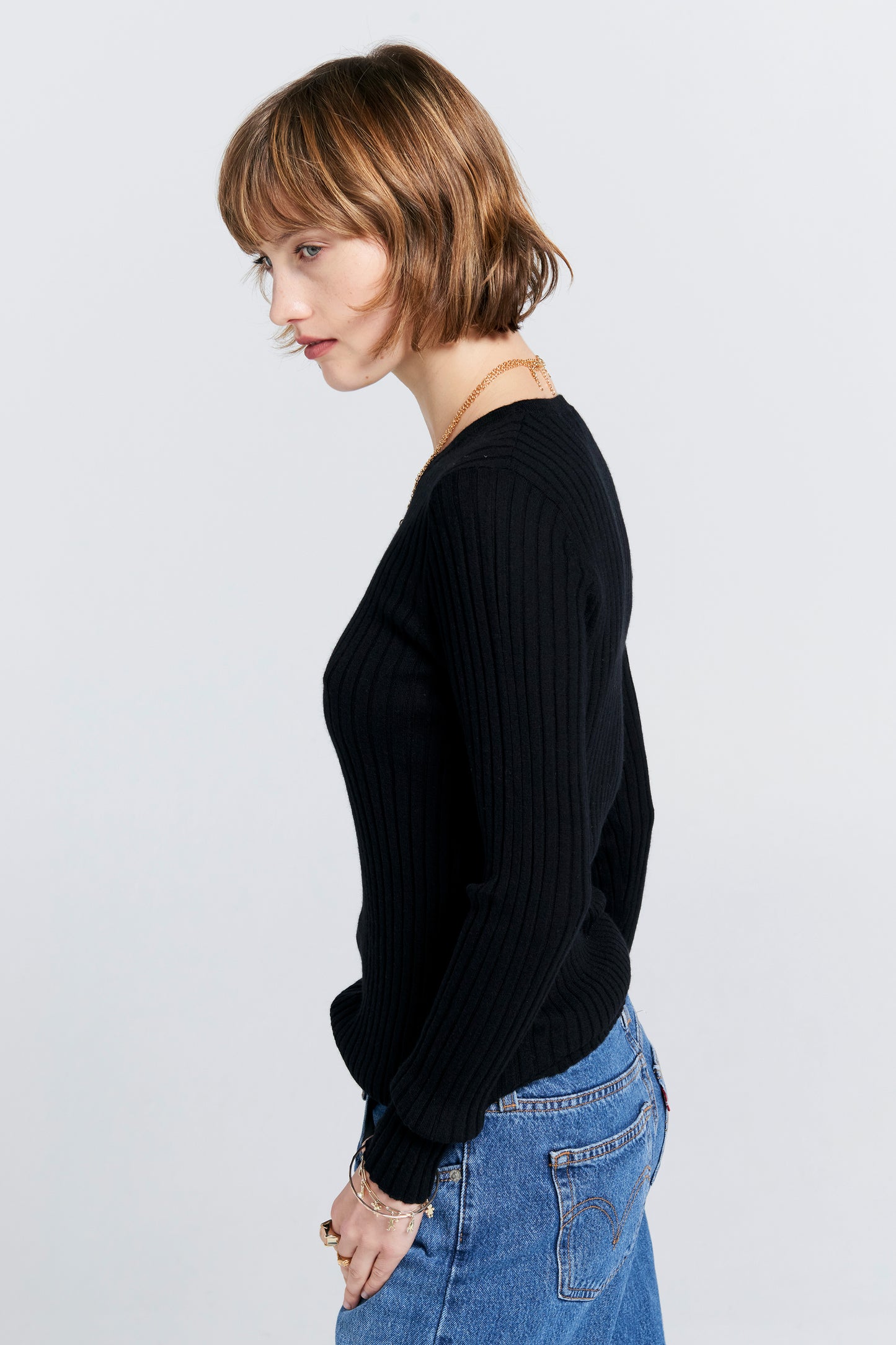 Dahlia Cashmere Long Sleeve Black