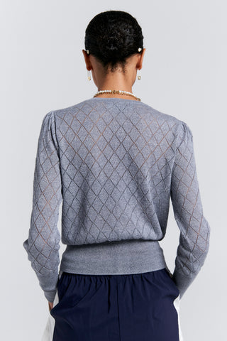 Pearl Lace Cardigan Grey Marle
