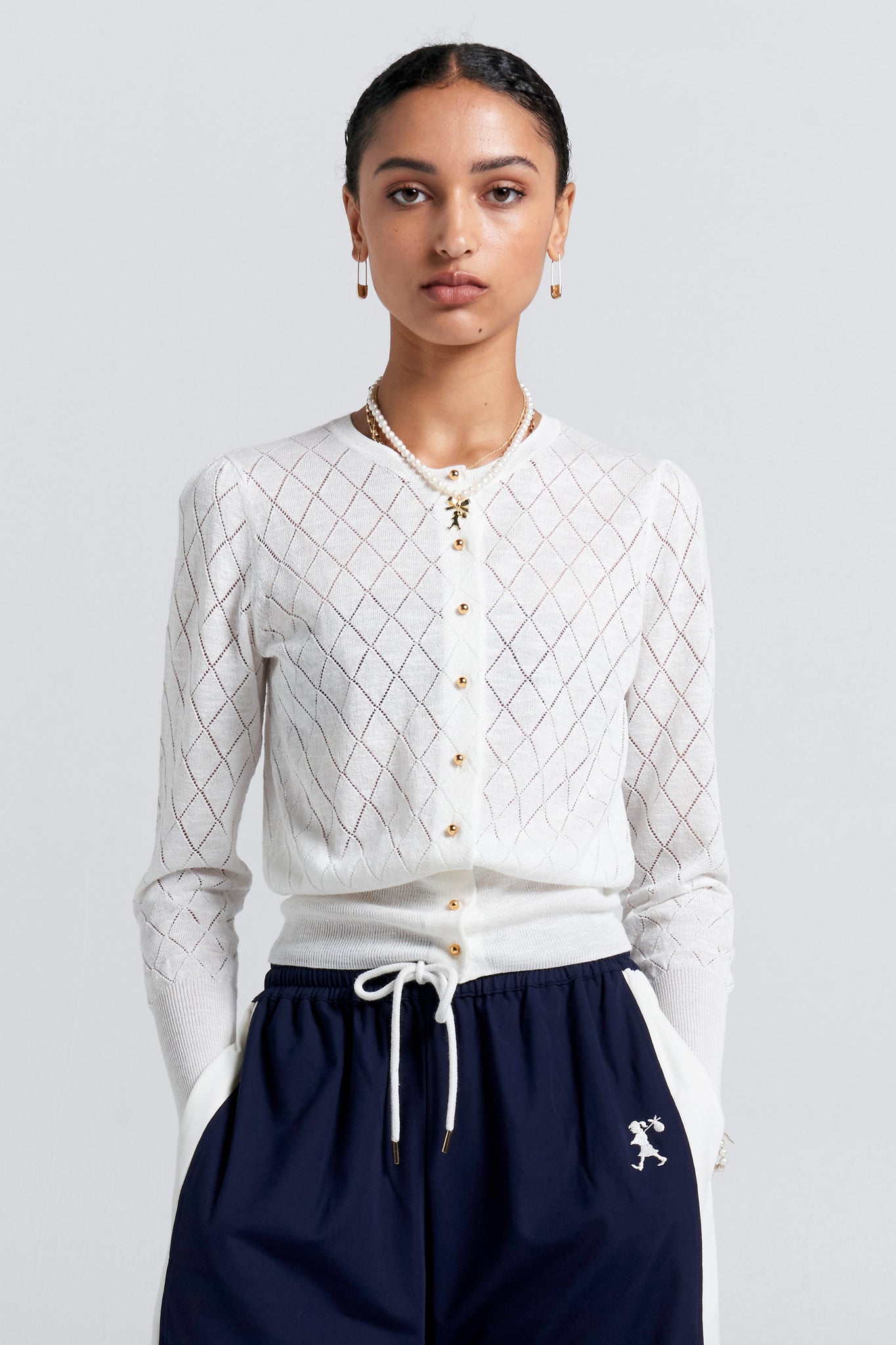 Pearl Lace Cardigan Off-White