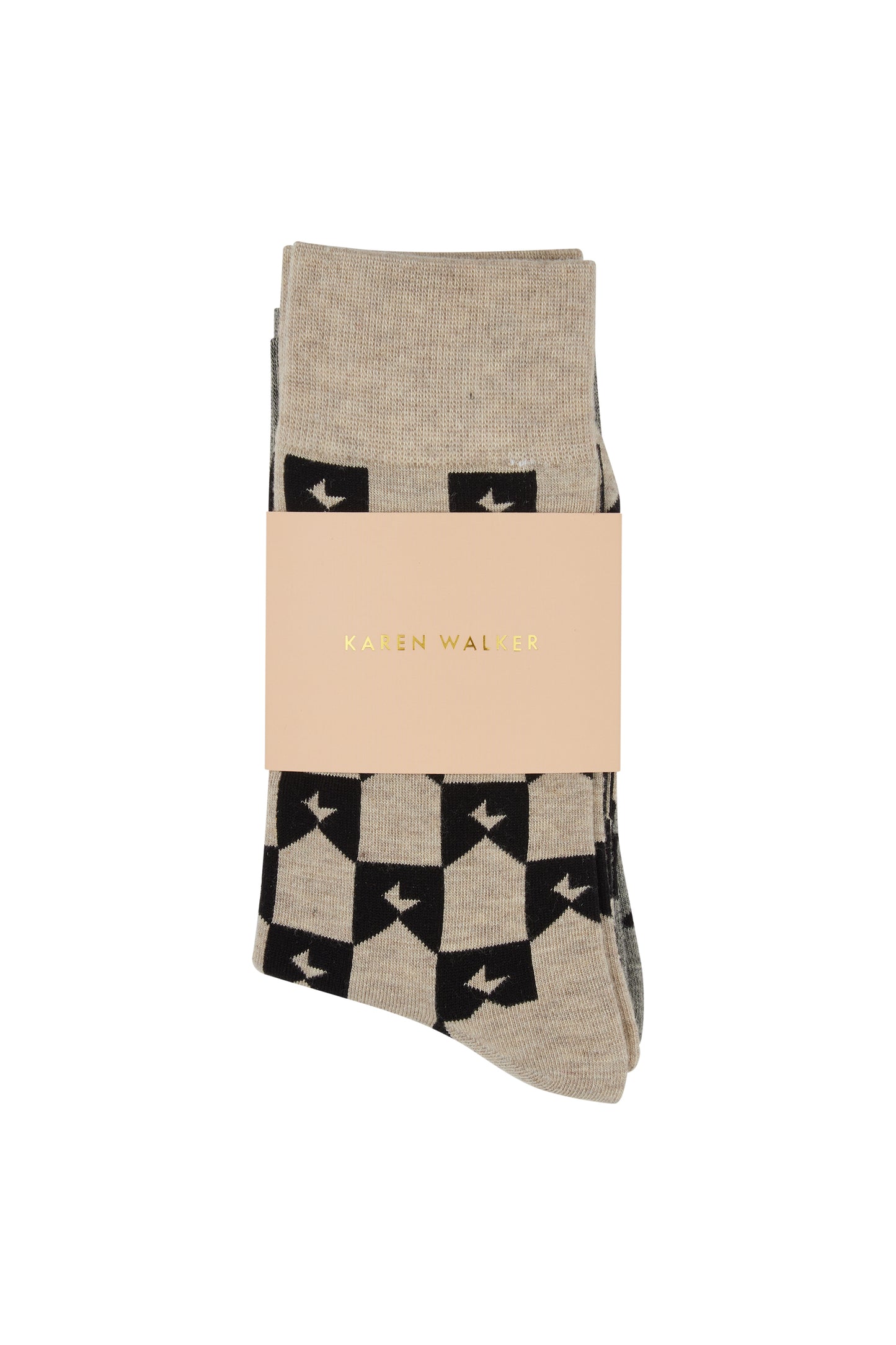 Monogram Socks 2 Pack Grey Black/Natural Black