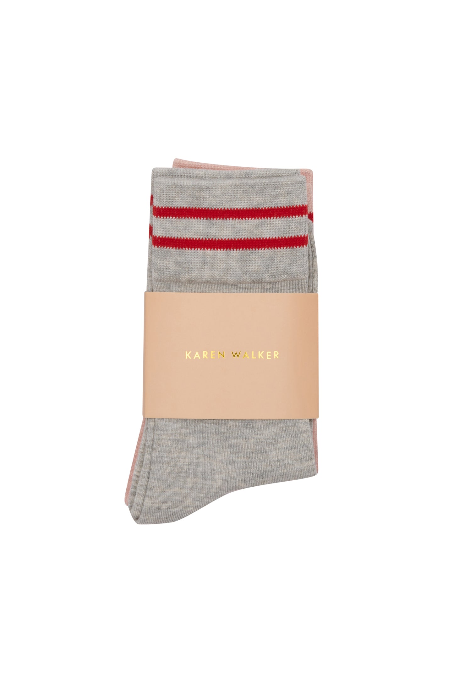 Runaway Girl Socks 2 Pack Light Grey/Blush/Red