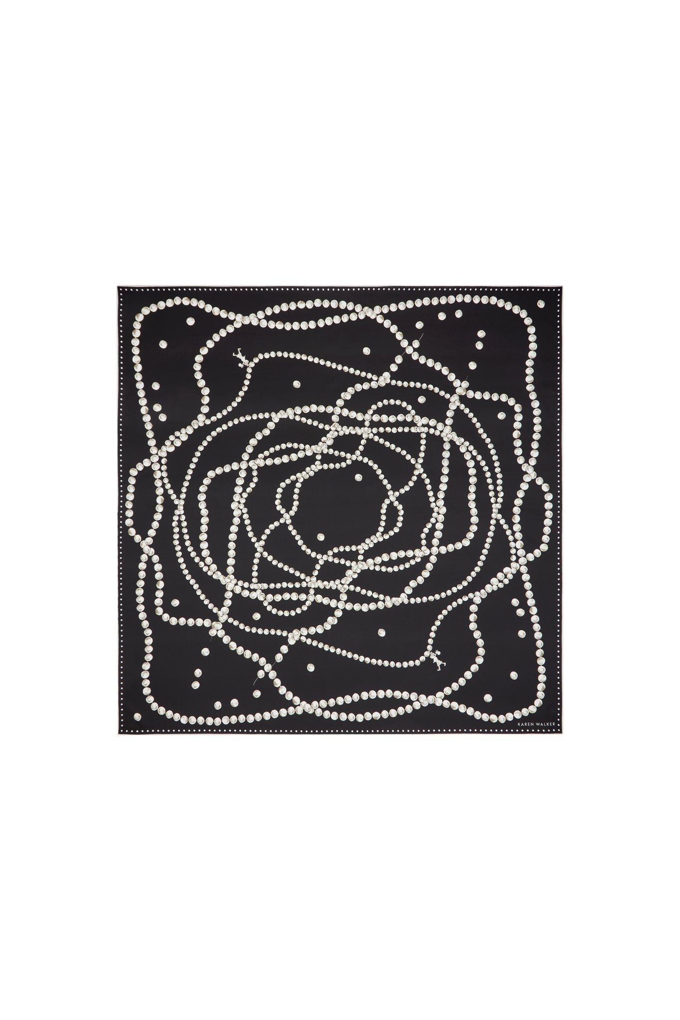 Runaway Pearls Classic Silk Scarf Black
