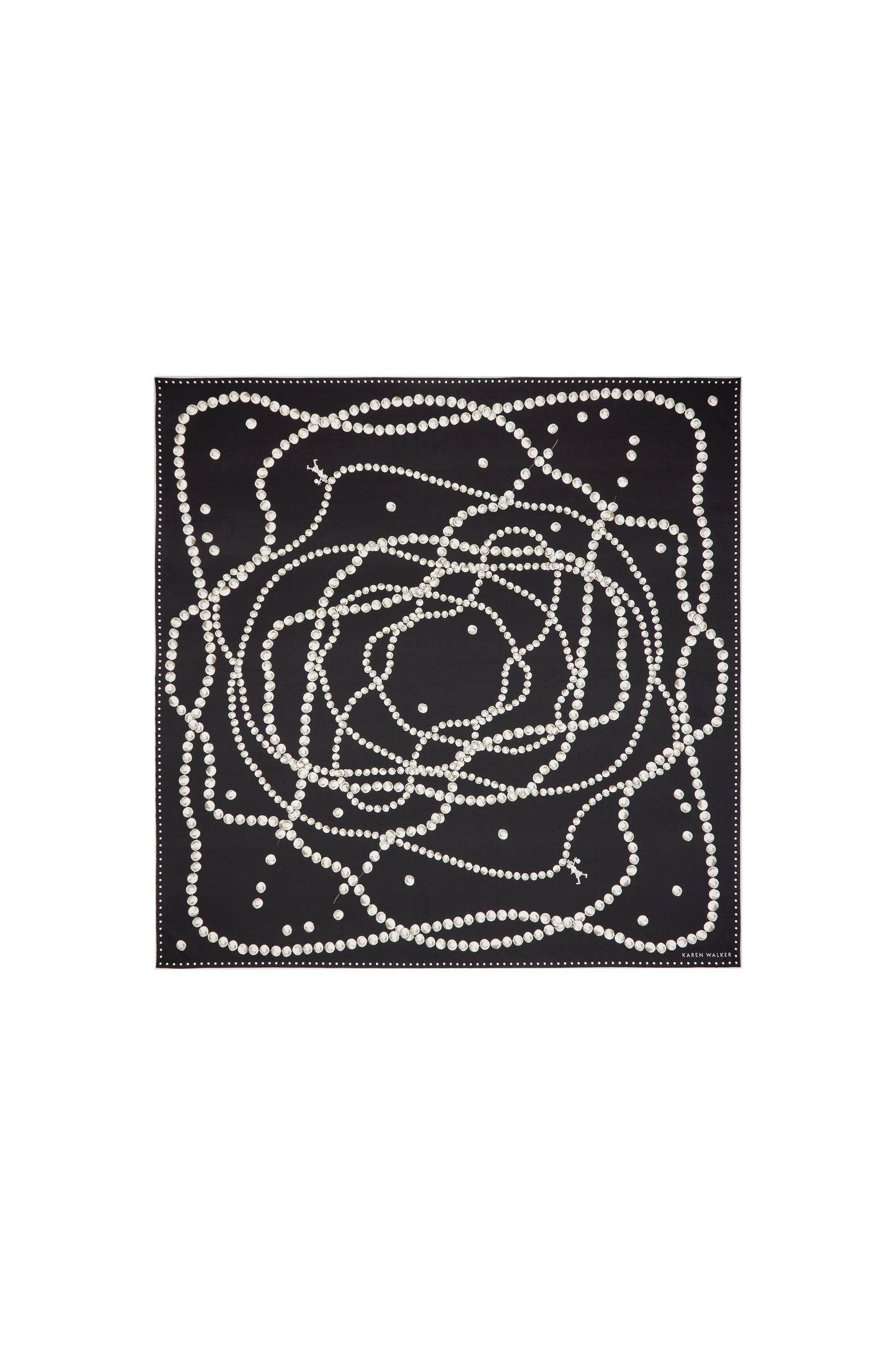 Runaway Pearls Classic Silk Scarf Black