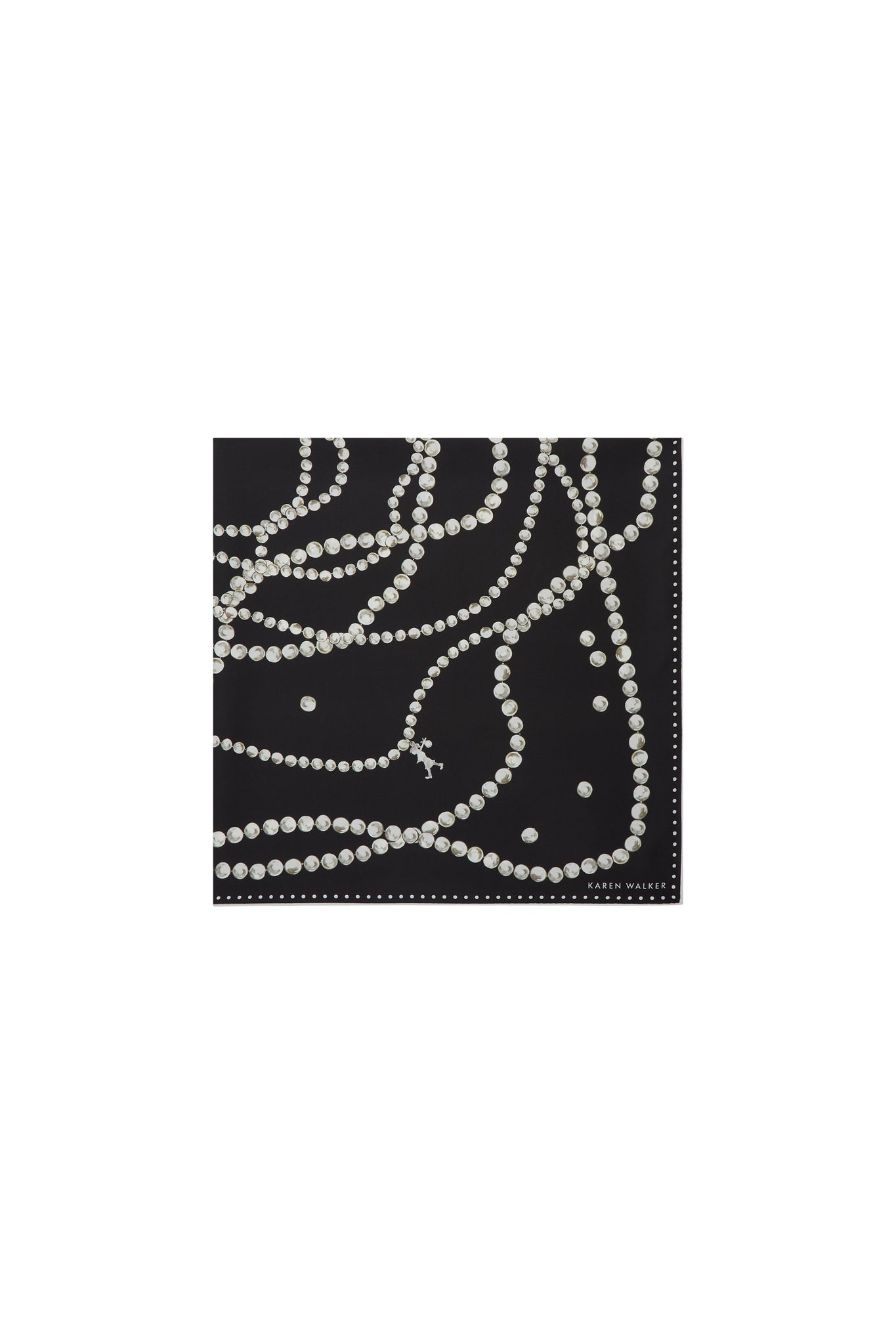 Runaway Pearls Classic Silk Scarf Black