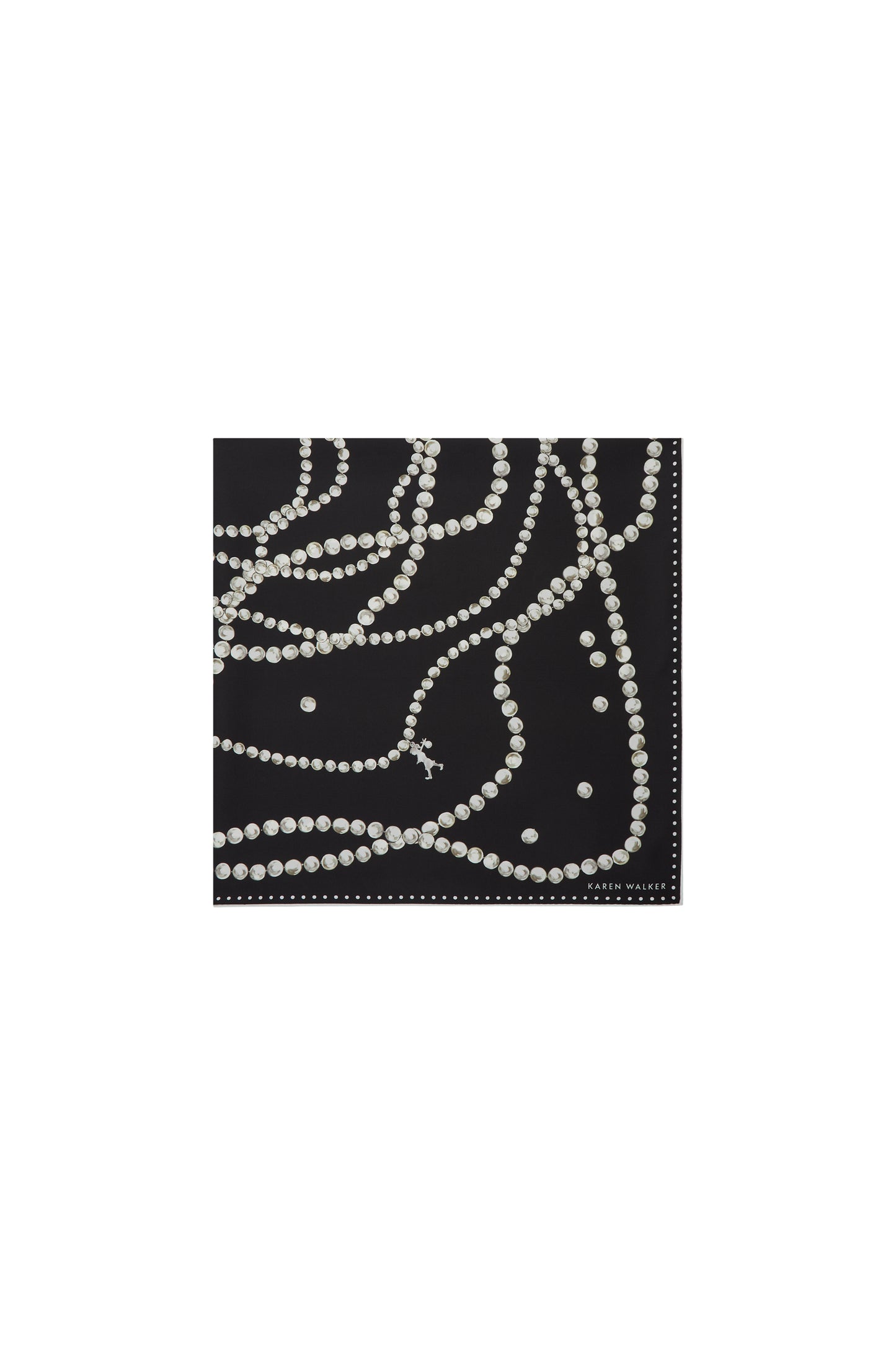 Runaway Pearls Classic Silk Scarf Black