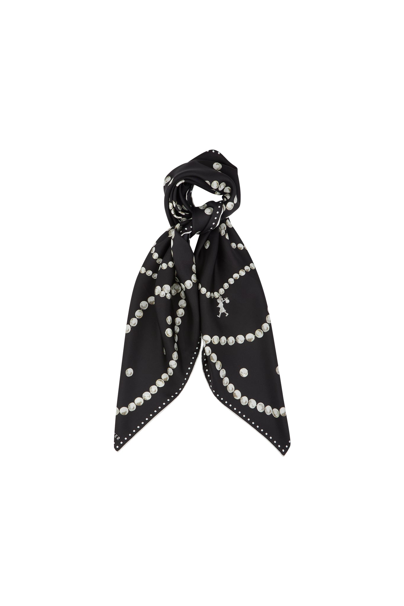 Runaway Pearls Classic Silk Scarf Black