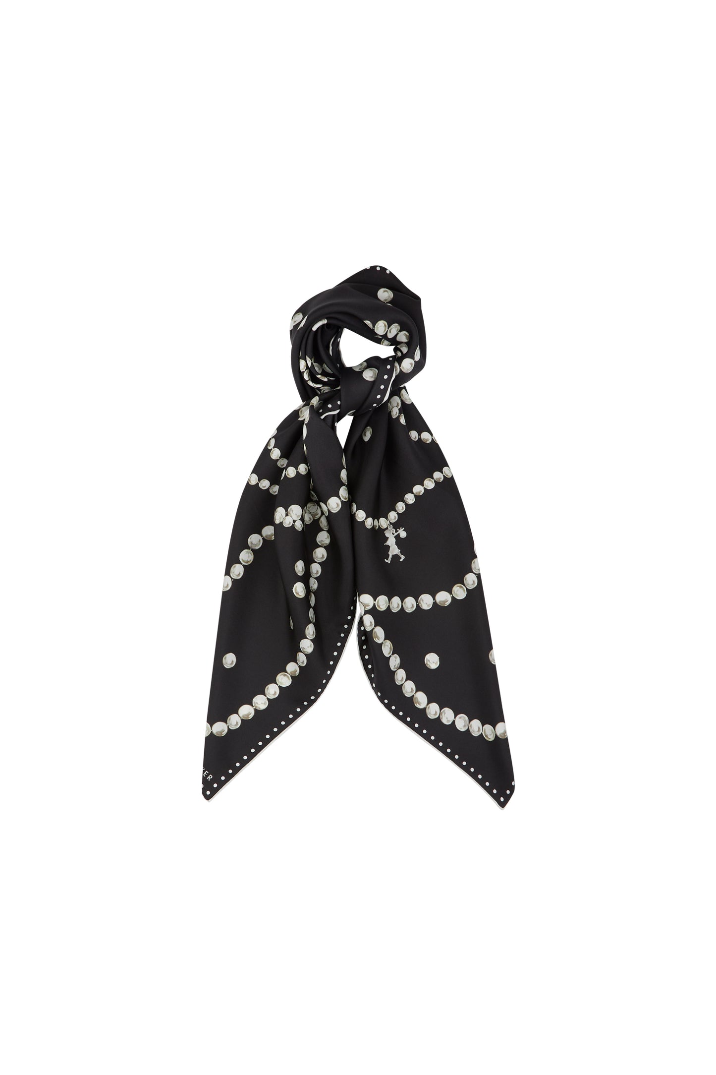 Runaway Pearls Classic Silk Scarf Black