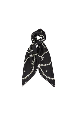 Runaway Pearls Classic Silk Scarf Black