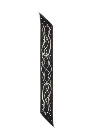Runaway Pearls Sash Scarf Black