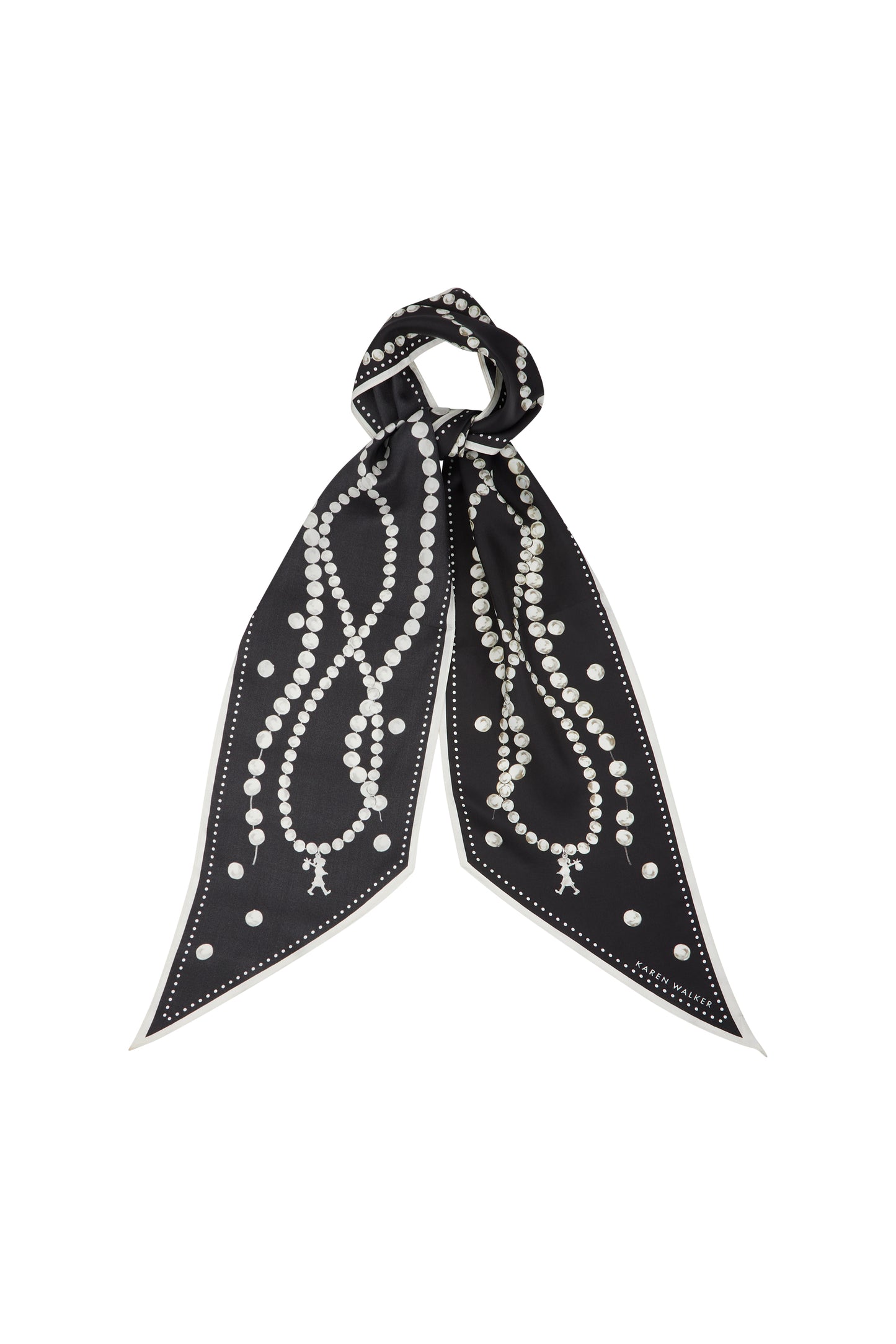 Runaway Pearls Sash Scarf Black