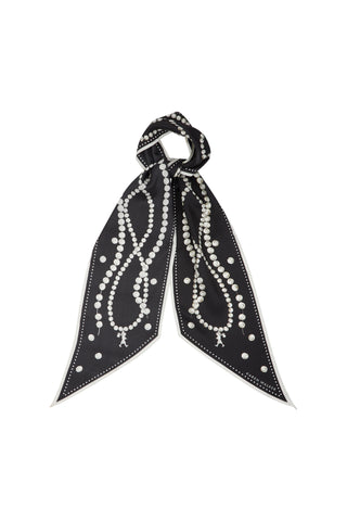 Runaway Pearls Sash Scarf Black