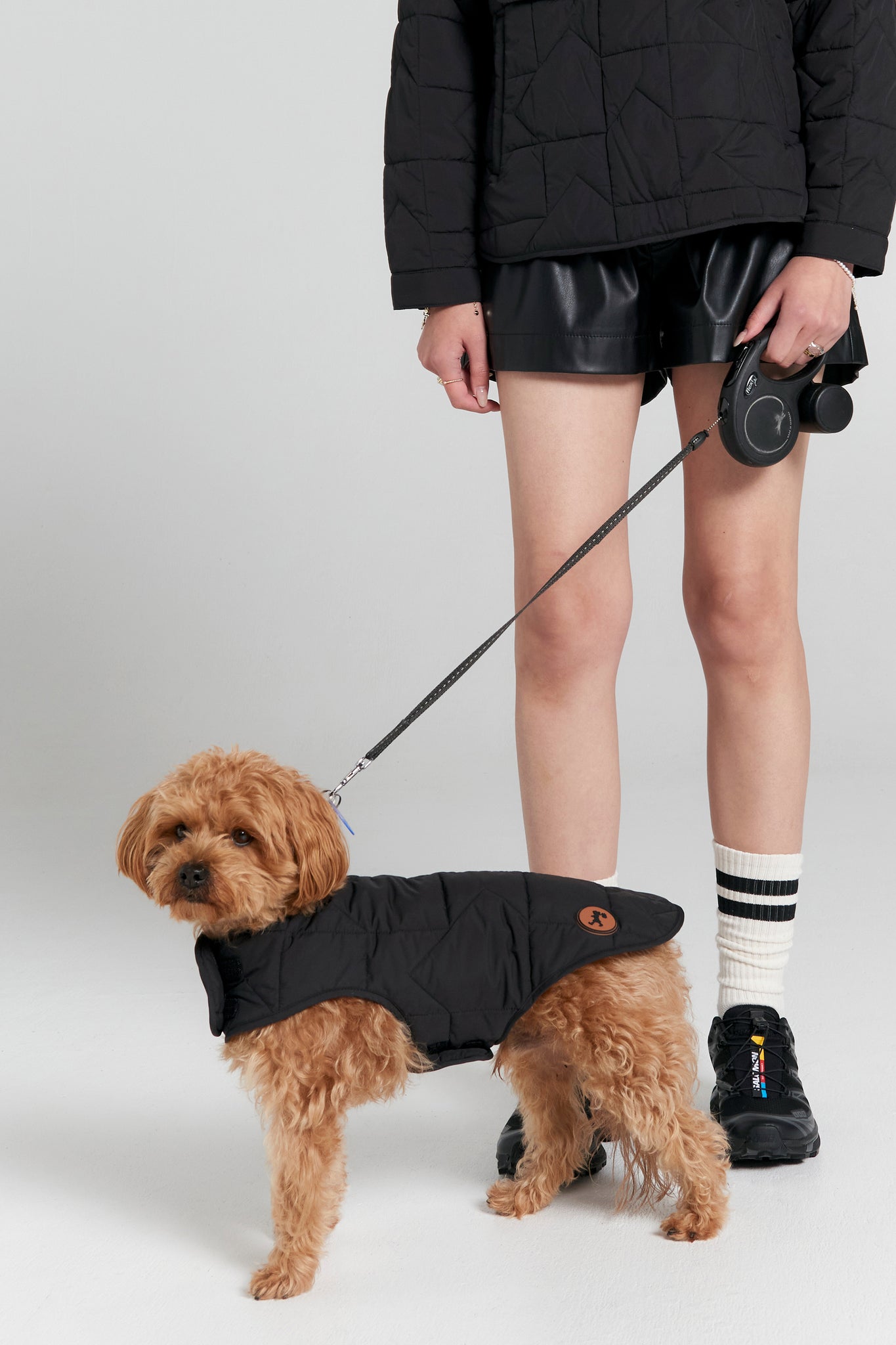 Quilted Monogram Dog Jacket Black