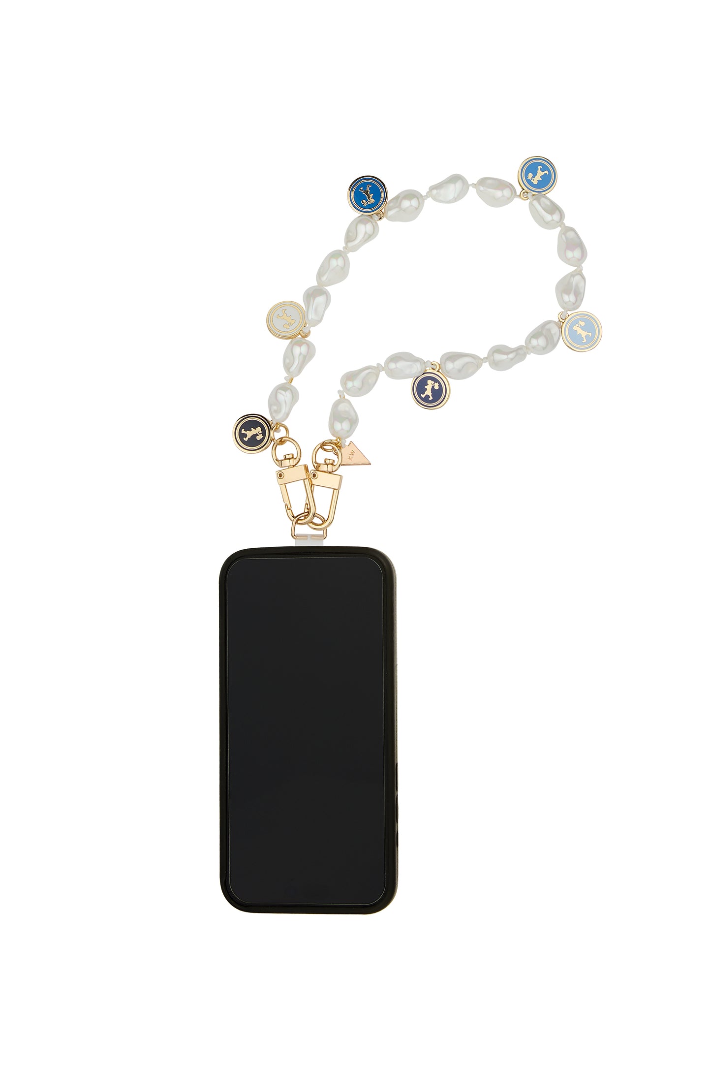 Runaway Beaded Phone Charm Pearl/Blue Multi