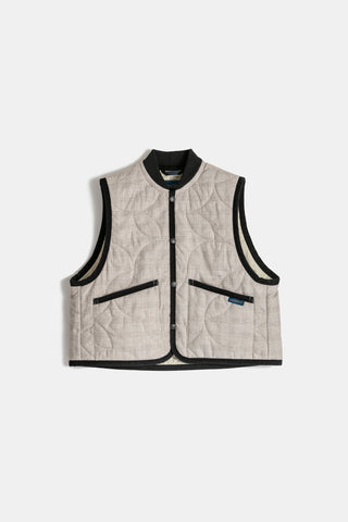 Cropped Bomber Gilet Beige/Natural