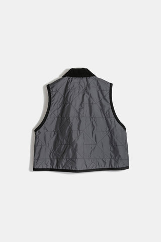 Unwadded Cropped Raydon Gilet Lamp Black