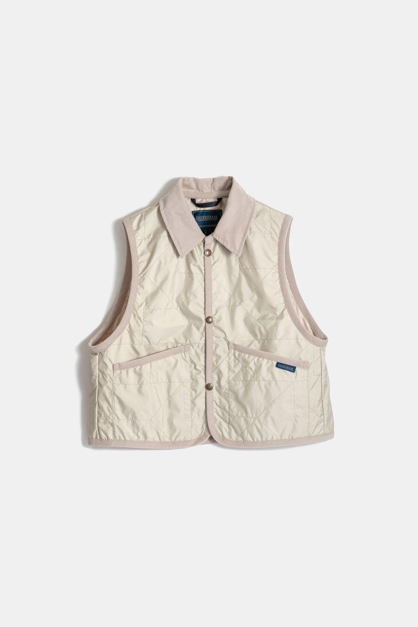 Unwadded Cropped Raydon Gilet Natural Clay
