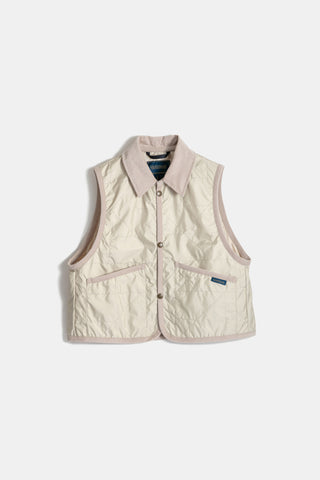 Unwadded Cropped Raydon Gilet Natural Clay