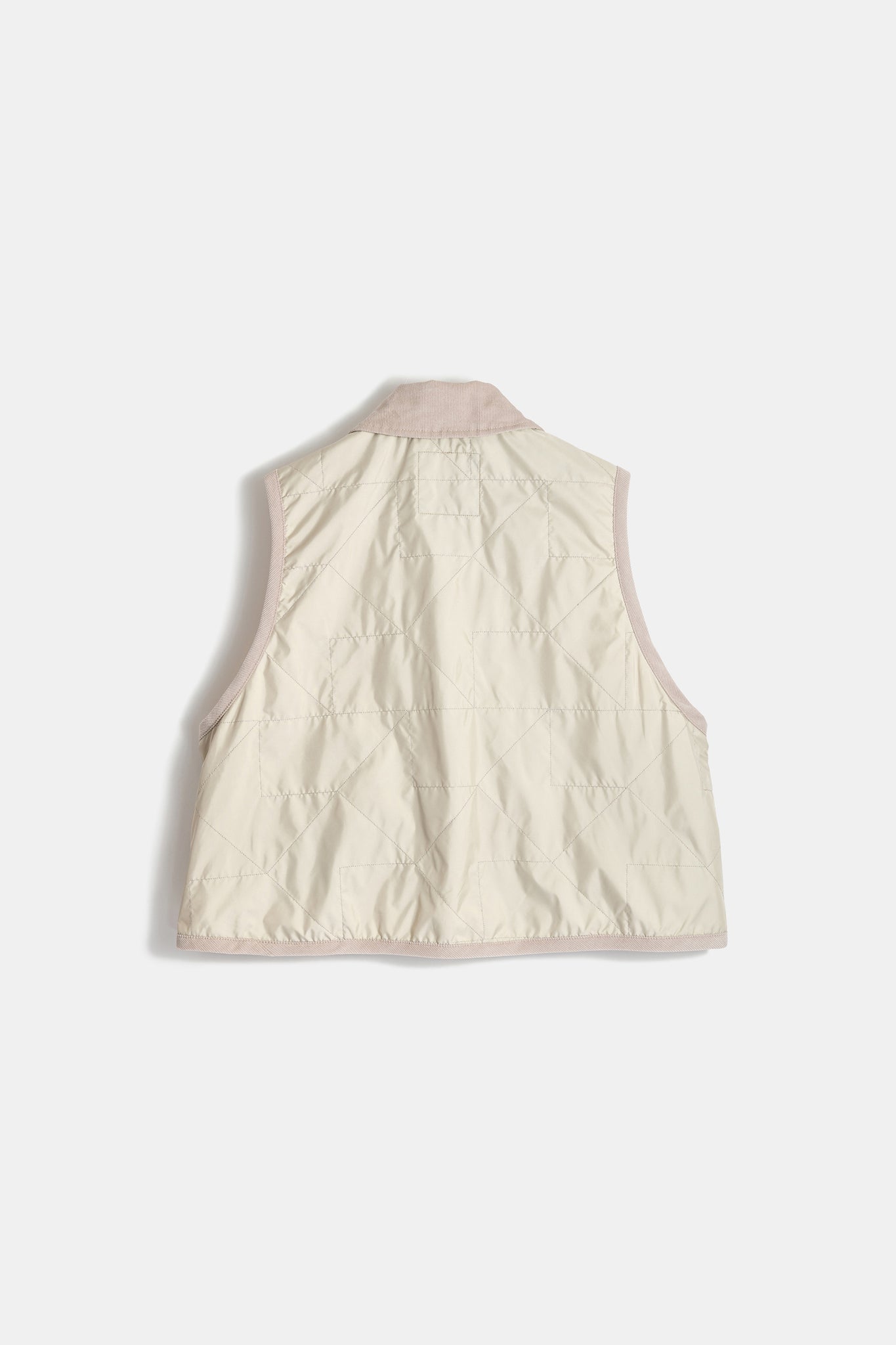 Unwadded Cropped Raydon Gilet Natural Clay