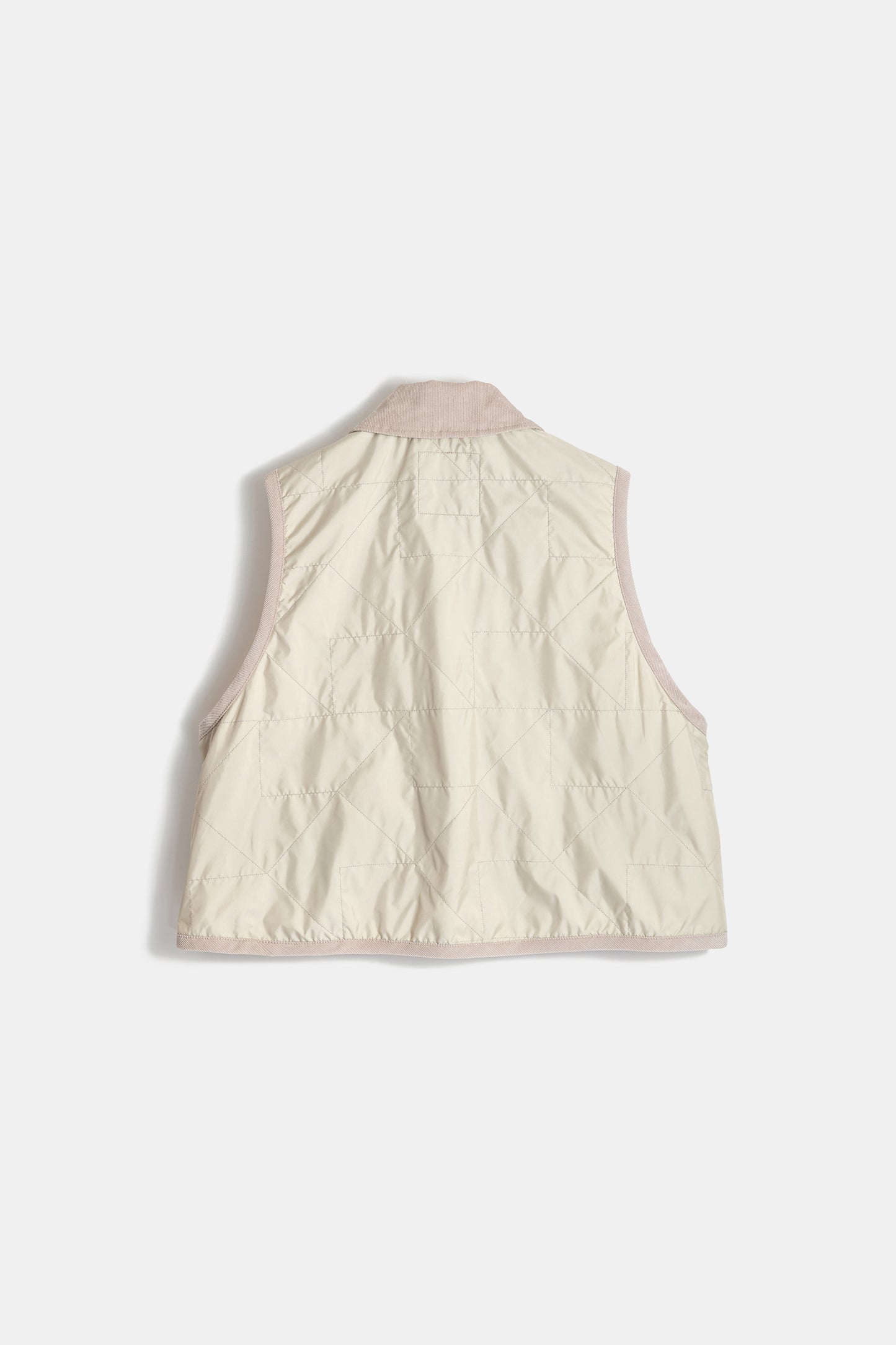 Unwadded Cropped Raydon Gilet Natural Clay