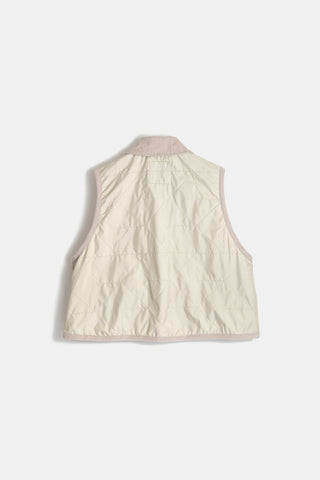 Unwadded Cropped Raydon Gilet Natural Clay