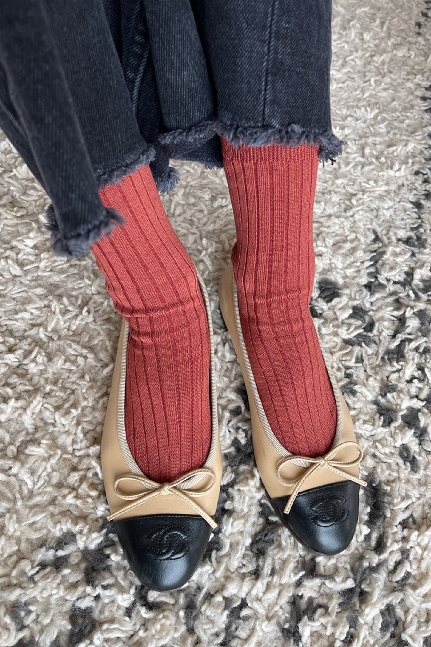 Her Socks Mercerized Terracotta