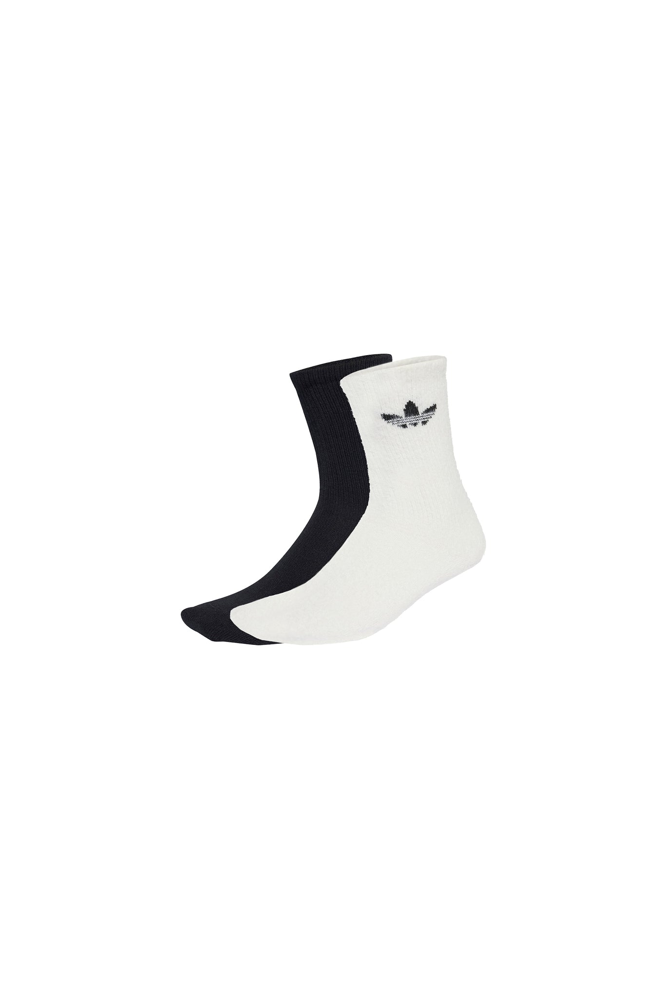 Fluffy Crew Socks 2 Pairs Off White/Black