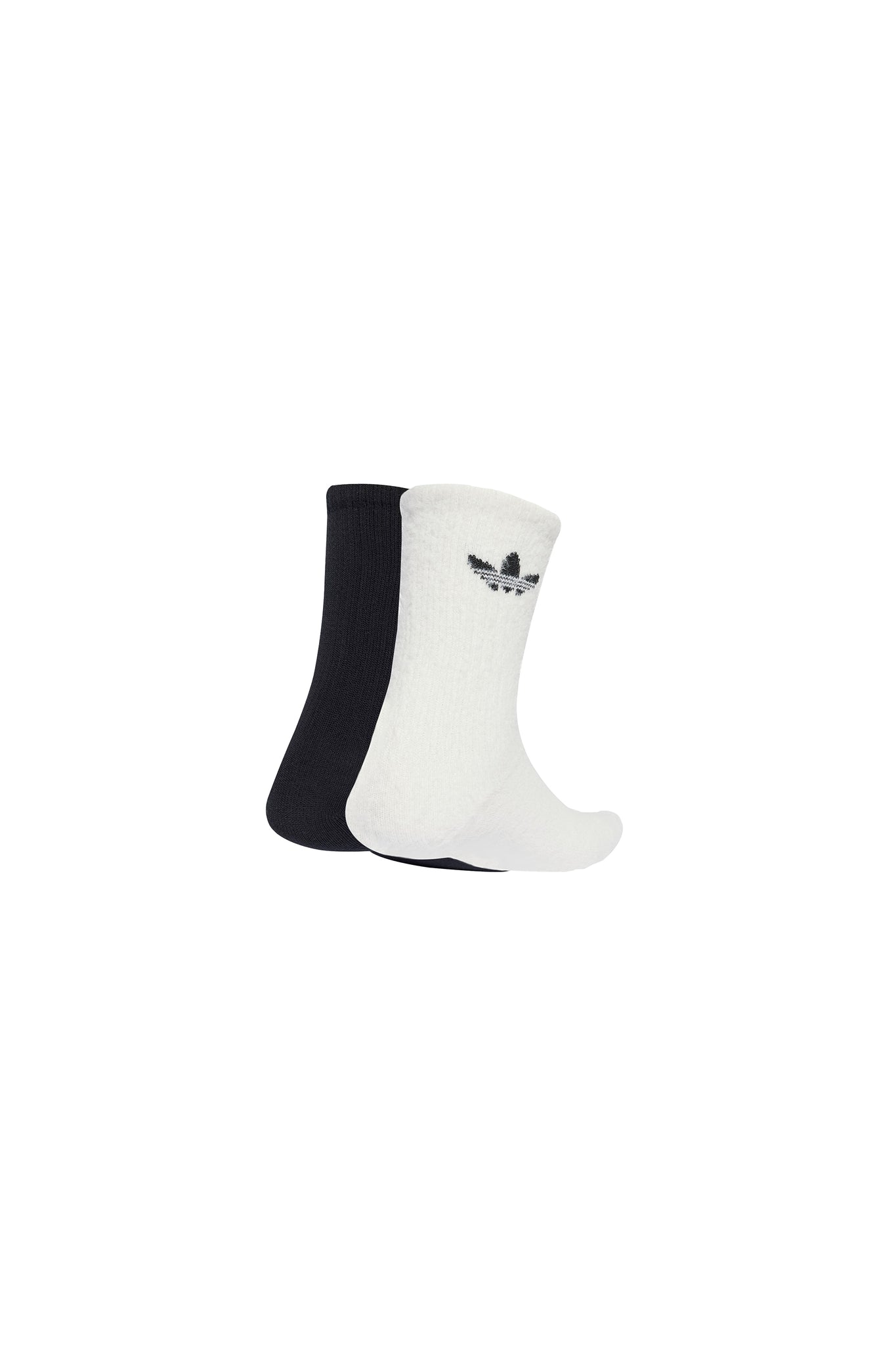 Fluffy Crew Socks 2 Pairs Off White/Black