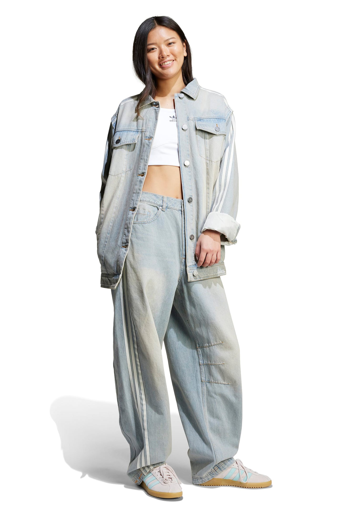 Adilenium Barrel Leg Denim Pants Light Denim