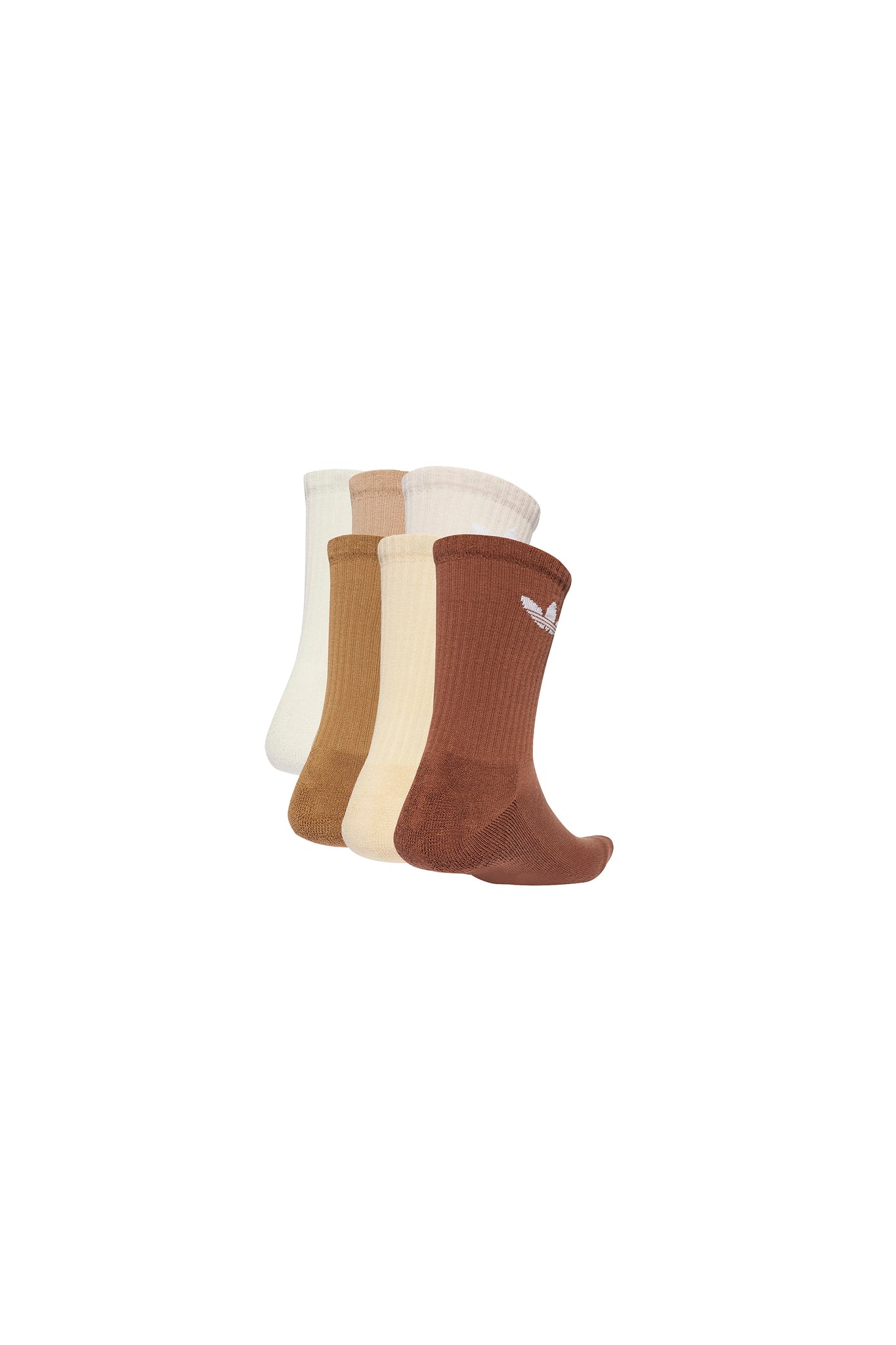 Trefoil Cushion Crew Socks 6 Pairs Cream White/Wonder Quartz/Sand Strata