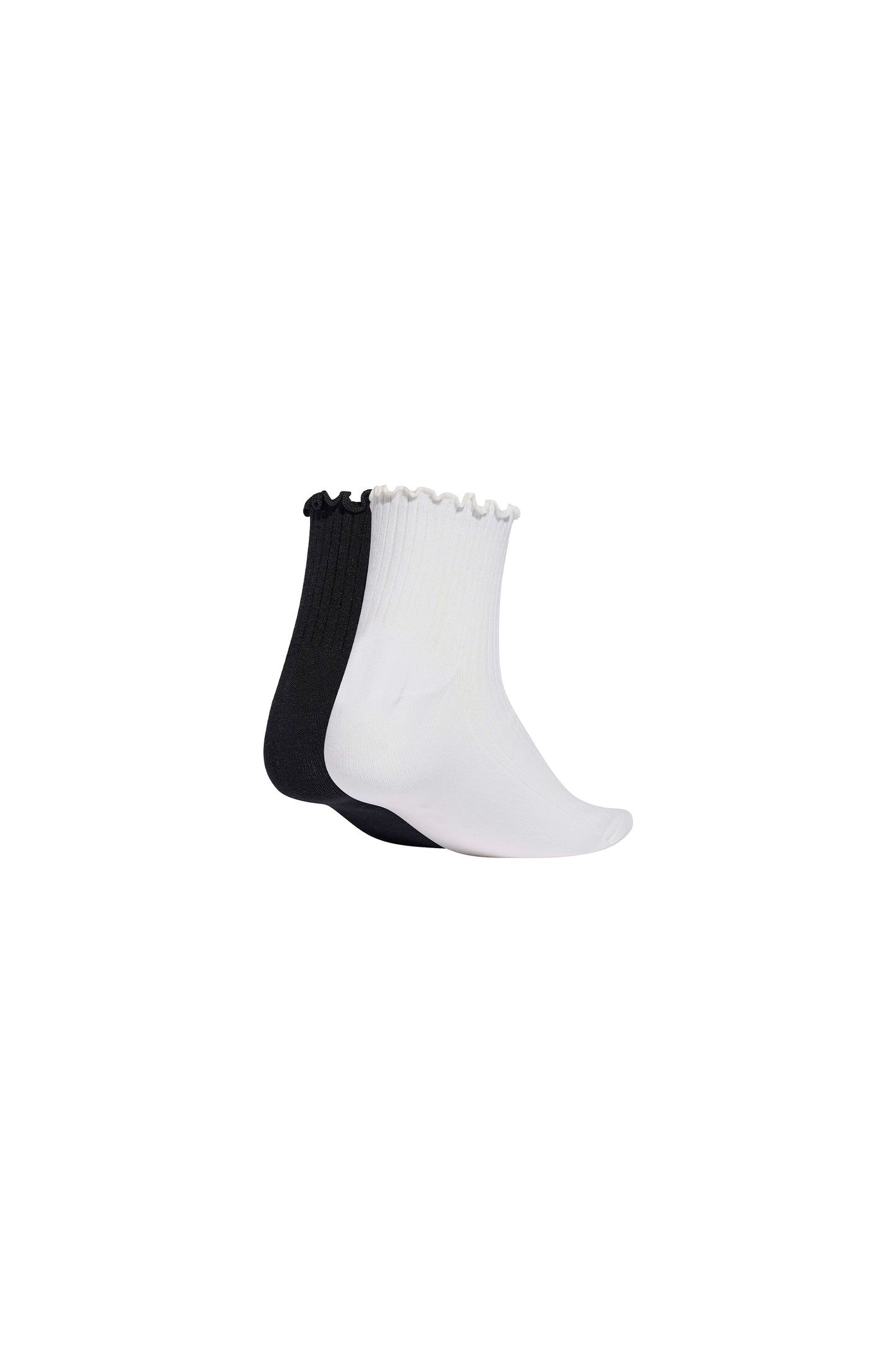 Ruffle Quarter Socks White/Black